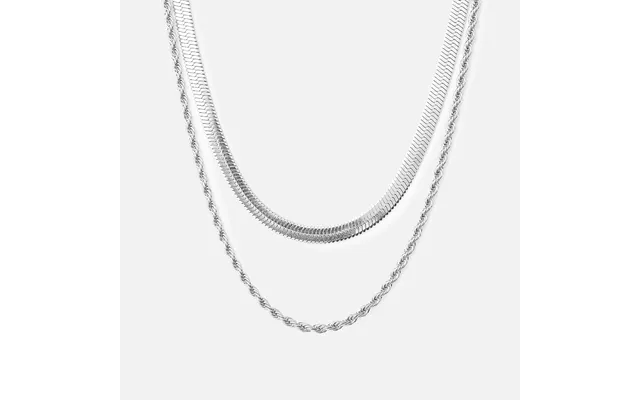 Twisted Rope Flad Snake Halskæde Sølvfarvet product image