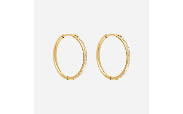 Zirkon Hoops Øreringe 18k Guldbelagt 24mm