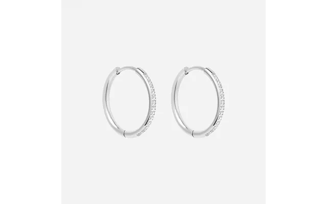 Zirkon Hoops Øreringe Sølvfarvet 20mm