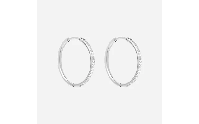 Zirkon Hoops Øreringe Sølvfarvet 24mm