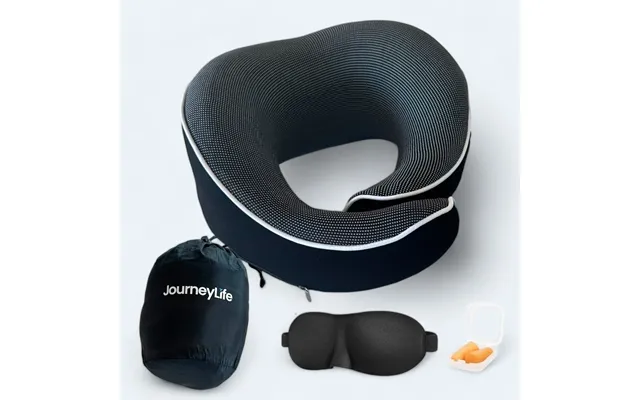 Journeylife Rejse Nakkepude Med Velcro Luk - Sort