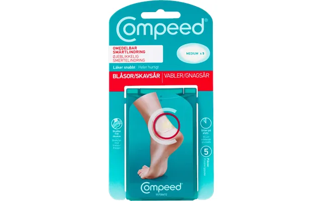 Compeed - Vabelplastre Medium, 5 Stk. Til Hurtig Lindring Og Beskyttelse