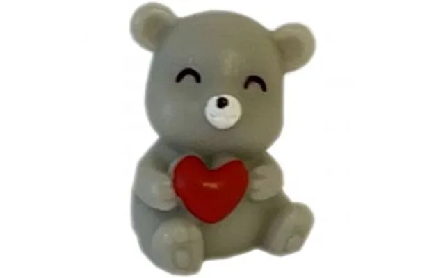 Jule Minifigur 2,5 Cm - Julebamse Bjørn Med Hjerte