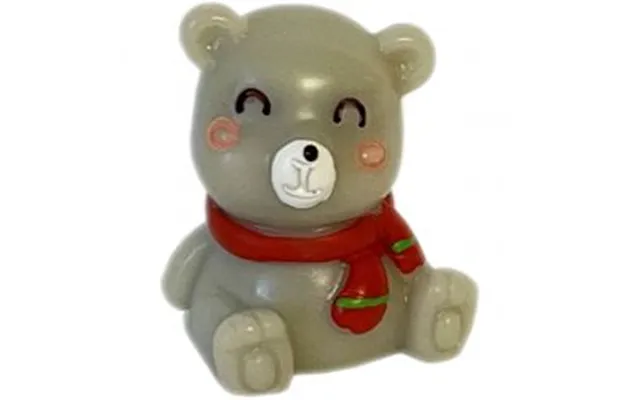Jule Minifigur 3 Cm - Siddende Julebamse Bjørn