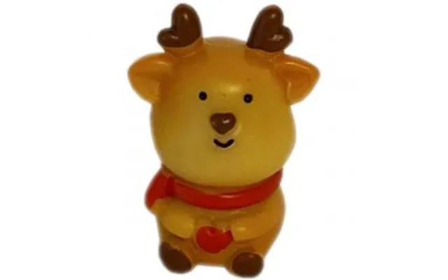Jule Minifigur 3,5 Cm - Siddende Rensdyr Med Halstørkløâ De