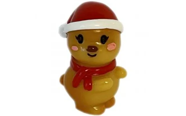 Jule Minifigur 3,5 Cm - Stående Brun Julebamse Bjørn