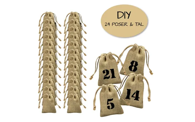 24 Diy Julekalender Poser Med Tal Stempeleffekt