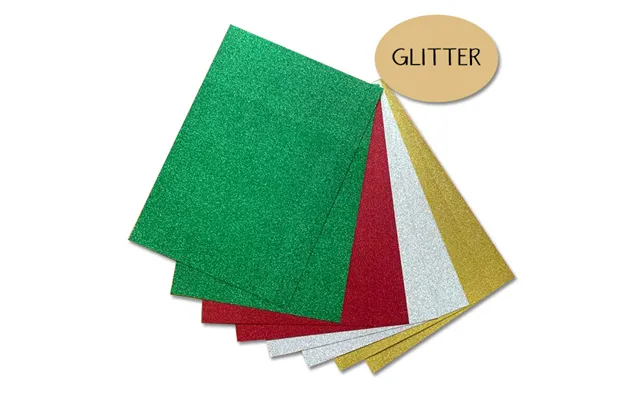 Glitter Karton 230 Gr. A4 Pakke M. 8 Stk.