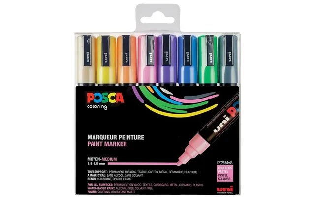 Posca Pc-5m Sæt - 8-pak Pastel
