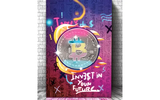 Bitcoin Invest In Your Future - Plakat Lærred
