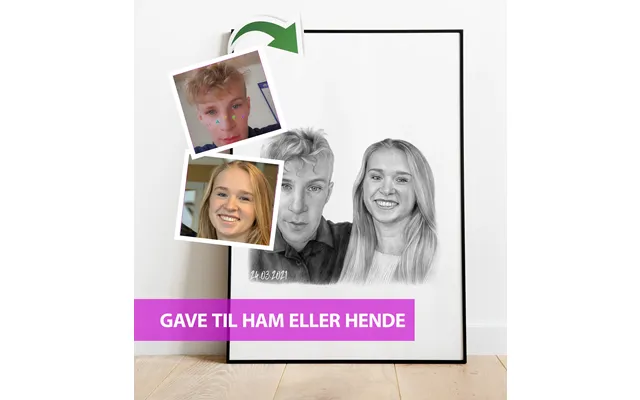 Gave Til Ham Eller Hende - Portrættegning Efter Dine Fotos