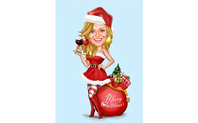 Jul Tema23 1 Person - Karikaturtegning Efter Dine Fotos