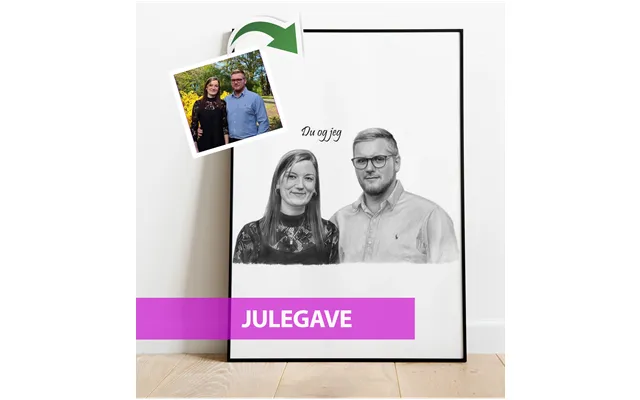 Julegave - Portrættegning Efter Dine Fotos