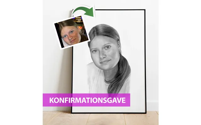 Konfirmationsgave - Portrættegning Efter Dine Fotos