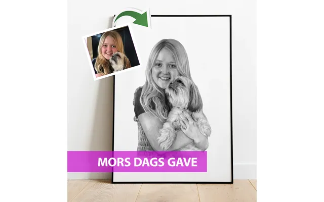 Mors Dags Gave - Portrættegning Efter Dine Fotos