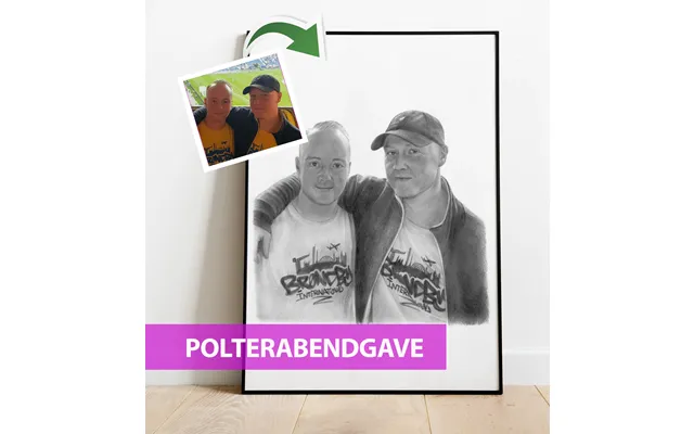 Polterabendgave - Portrættegning Efter Dine Fotos