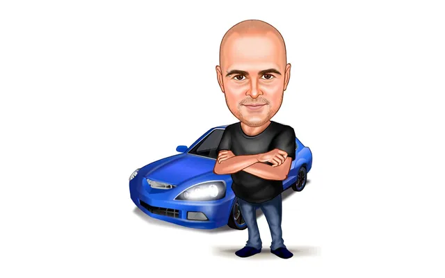 Til Ham Tema71 1 Person - Karikaturtegning Efter Dine Fotos