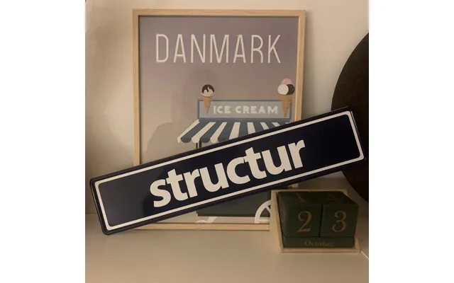 Personligt Gadeskilt Med Egen Tekst - Marineblå Ja Tak 29kr.