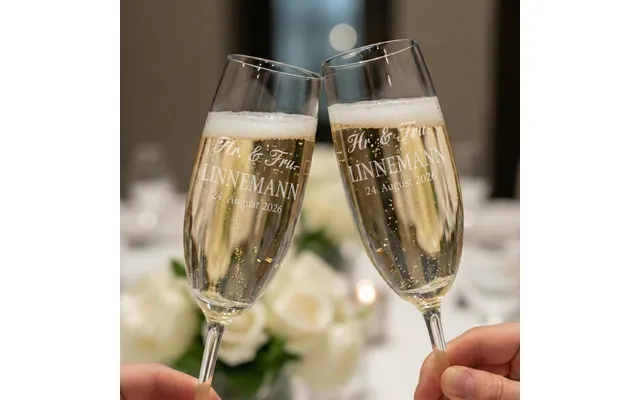 Personligt Graveret Champagneglas - Ja Tak
