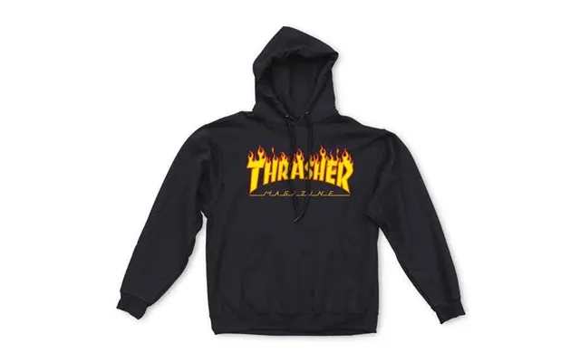 Thrasher Flame Logo Hættetrøje Sort