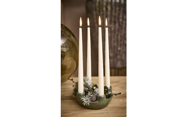 Keramisk Adventsstage 6x15 Cm - Grøn
