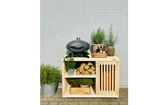 Luksus Grillbord Med Gasflaskeskjuler Nye Traller 65.5 Cm Med Topplade 120 Cm