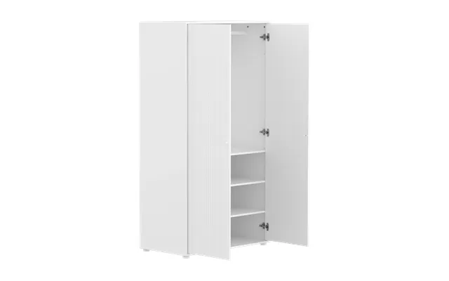 Flexa Saga Garderobeskab 190x100x55 Hvid Riller Hvide Greb