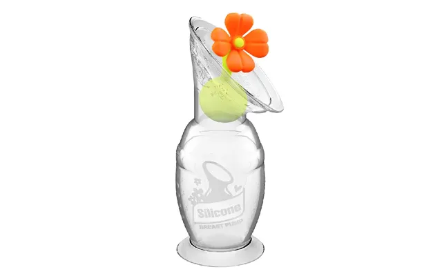 Haakaa Brystpumpe 100ml Med Blomsterstopper Orange
