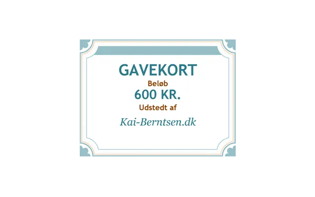 Gavekort På 600 Kr.