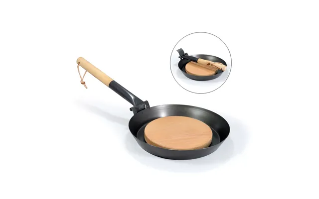 Bålpande Ø24 Cm. Foldbar M. Skærebræt