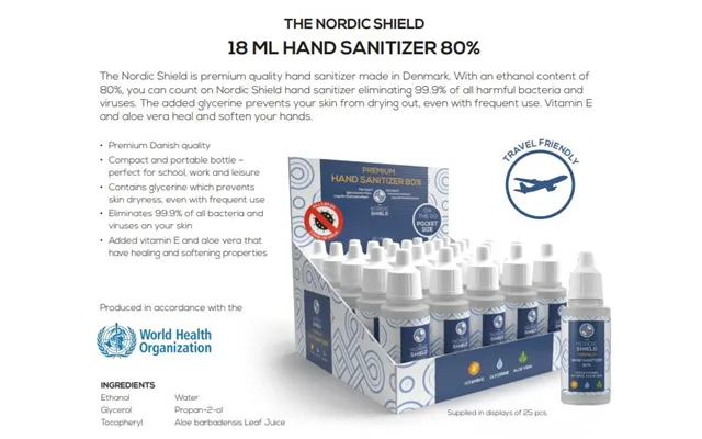 Nordic Shield - Premium Hand Sanitizer 80% 18ml