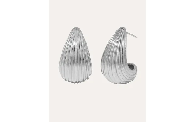 Grooved Drop Earrings - Sølvfarvet