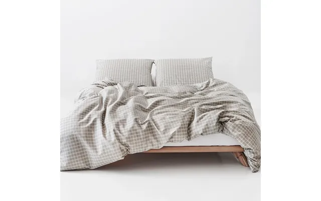Snooze Økologisk Sengetøj Ternet Sand 140x200