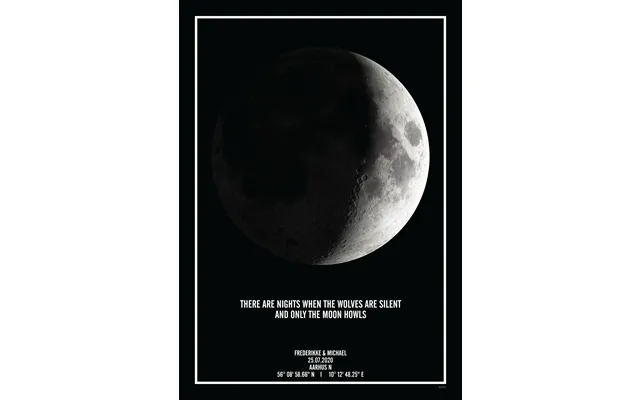 Personlig Måne Plakat Sort - 50x70