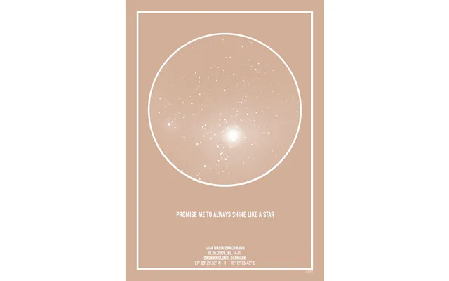 Personlig Stjernehimmel Plakat Nude - 50x70 Klar Himmel