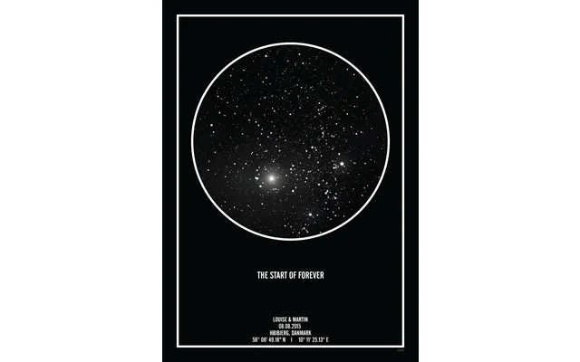 Personlig Stjernehimmel Plakat Sort - 30x40 Klar Himmel