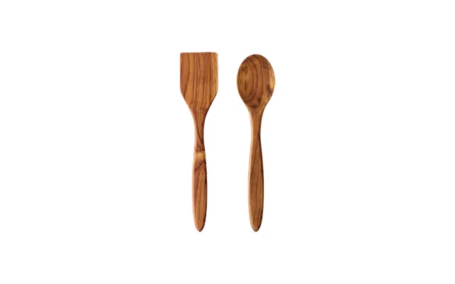 Raw Teak Palet Og Grydeske Sæt Med 2 Dele