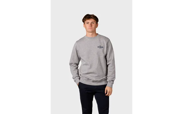 Mens Small Logo Crew - Grey Melange