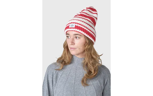 Stripe Wool Beanie - Cream Red