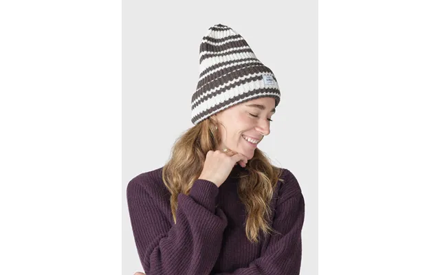 Stripe Wool Beanie - Taupe Cream