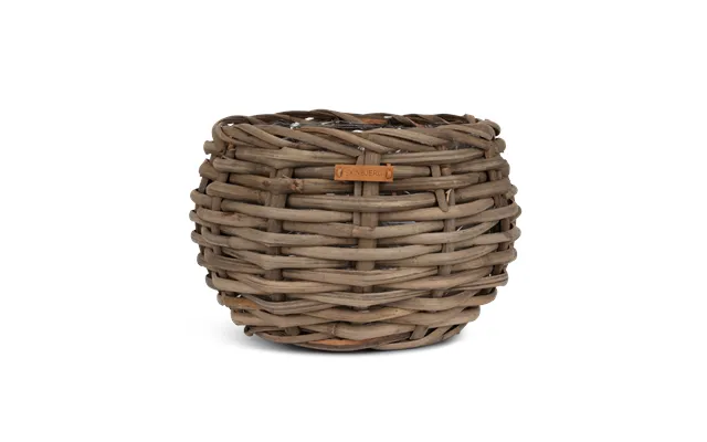 Buttet Kurv I Grå Rattan M. Tyk Plastik - Medium