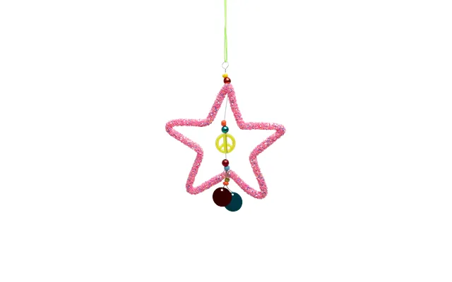 Pink Stjerne Med Perler