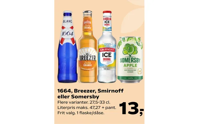1664, Breezer, Smirnoff Eller Somersby