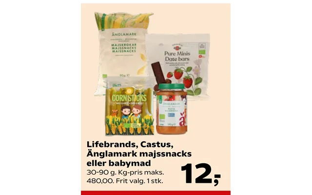 Lifebrands, Castus, Änglamark Majssnacks Eller Babymad