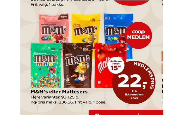 M&m’s Eller Maltesers