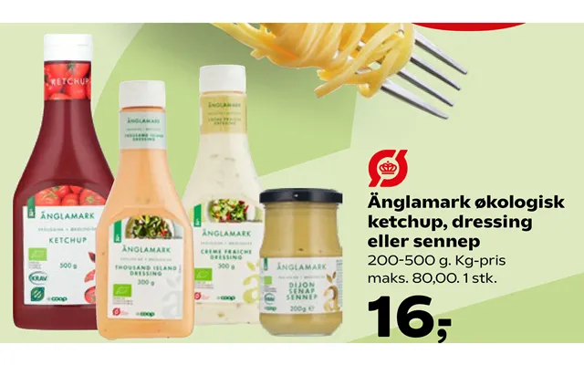Änglamark Økologisk Ketchup, Dressing Eller Sennep