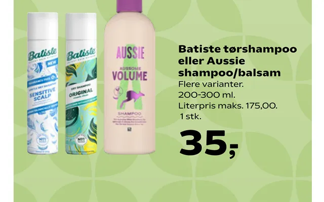 Batiste Tørshampoo Eller Aussie