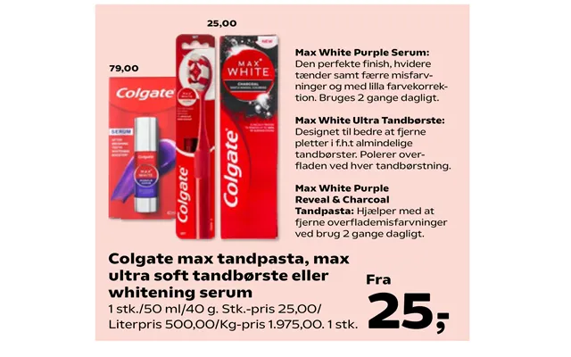 Colgate Max Tandpasta, Max Ultra Soft Tandbørste Eller Whitening Serum
