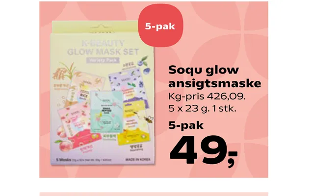 Soqu Glow Ansigtsmaske