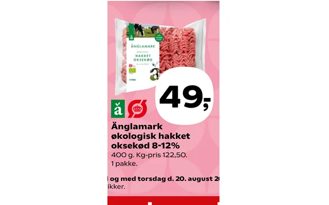 Änglamark Økologisk Hakket Oksekød 8-12%